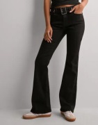 Only - Musta - Onlwauw Nicki Mid Waist Belt Flared