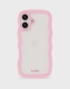 Holdit - Vaaleanpunainen - Wavy Case Transparent iPhone 16