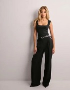 Michael Kors - Musta - Pleated Wide Leg Pant