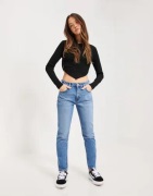 Only - Musta - Onltrina L/S Rib Top Box Jrs