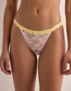 Nelly - Vaaleanpunainen - Contrast Lace Thong