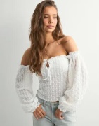Nelly - Valkoinen - Lace Off Shoulder Top