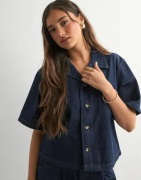 Only - Sininen - Onlellis S/S Loose Shirt Dnm Akm