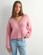 Pieces - Vaaleanpunainen - Pcandrea Ls V-Neck Knit Cardigan Kc