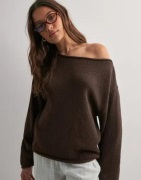 Gina Tricot - Ruskea - Knitted tape yarn sweater