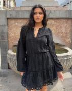Nelly - Musta - Embroidered Dress