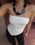 Nelly - Valkoinen - Asymmetric Rib Tube Top