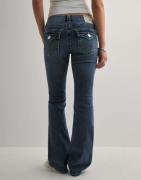 True Religion - Sininen - Becca Mid Rise Boot Cut Flap