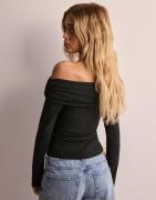 Only - Musta - Onllive Love L/S Off Shoulder Cs To