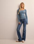 Pieces - Sininen - Pcmira Ls U-Neck Knit Noos Bc