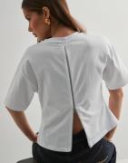 Pieces - Valkoinen - Pcamy Ss O-Neck Zip Tee Jrs D2D