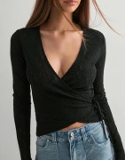 Nelly - Musta - Lace Wrap Top