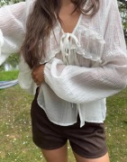 Nelly - Valkoinen - Effortless Crincle Blouse