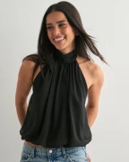 Nelly - Musta - Puffy Halterneck Top