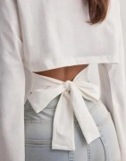 Nelly - Valkoinen - Open Back Tie LS Top
