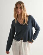 Pieces - Sininen - Pctia Ls V-Neck Knit Cardigan Bc