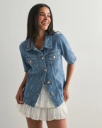 Only - Sininen - Onlthalia Ss Fitted Dnm Shirt Cro