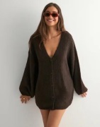 Nelly - Ruskea - Volume Knit Cardigan