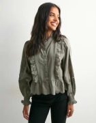 Neo Noir - Vihreä - Petrine Embroidery Blouse