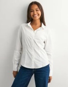 Pieces - Valkoinen - Pcsussi Ls Shirt Wvn Noos