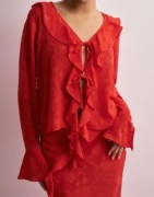 Neo Noir - Punainen - Whisper Burnout Blouse