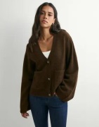 Gina Tricot - Ruskea - Knitted pocket cardigan