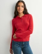 Only - Punainen - Onlpetra Ls Polo Bling Cc Knt