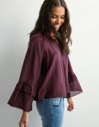 Vero Moda - Punainen - Vmjenna 7/8 Frill Top Wvn Ga