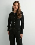 Gina Tricot - Musta - Fitted knitted cardigan