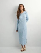 Pieces - Sininen - Pcflora Ls Midi Dress Jrs Noos Bc