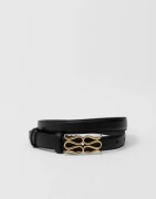 Malina - Musta - Monogram Leather Belt