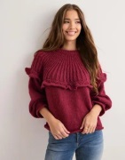 Pieces - Punainen - Pcsikka Ls Oneck Knit Bc