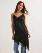 Pieces - Musta - Pcnomi Strap Satin Lace Dress Wvn D