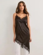 Pieces - Ruskea - Pcnomi Strap Satin Lace Dress Wvn D