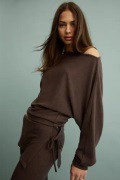 Nelly - Ruskea - Effortless Knit LS Sweater