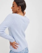 Pieces - Sininen - Pcellen Ls V-Neck Knit Noos Bc