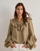 Neo Noir - Beige - Nula Flounce Crisp Blouse
