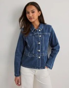 Only - Sininen - Onlremi L/S Peplum Jacket Dnm Mae