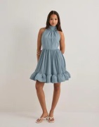 Malina - Sininen - Fern halterneck ruffled mini dress