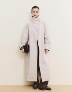 Nelly - Beige - High Collar Trench Coat