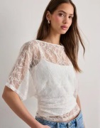 Nelly - Valkoinen - Wide Sleeve Lace Top