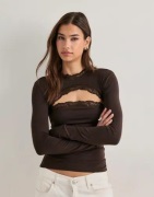 Nelly - Ruskea - Soft Lace Bolero Tube Top