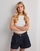 Nelly - Sininen - Wide Strap Jeans Shorts
