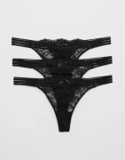 Hunkemöller - Musta - 3-pack Sully Hl String Tr
