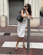 Nelly - Valkoinen - Buckle Long Jeans Shorts