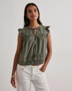 Only - Vihreä - Onlaris Life Sl Tie Neck Top Wvn Cc