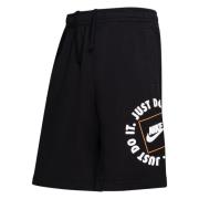Nike Shortsit NSW Fleece JDI - Musta/Valkoinen