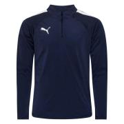 PUMA Harjoituspaita teamLIGA 1/4 vetoketju - Navy/Valkoinen